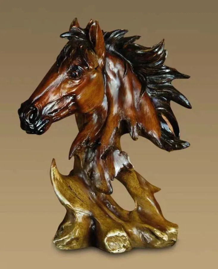 27CM LARGE TOP COOL ARTWORK HOME OFFICE ROOM CLUB BAR DECORATIVE ART ANIMAL HORSE HEAD BATTLE STEED ORNAMENT SCULPTURE | Дом и сад