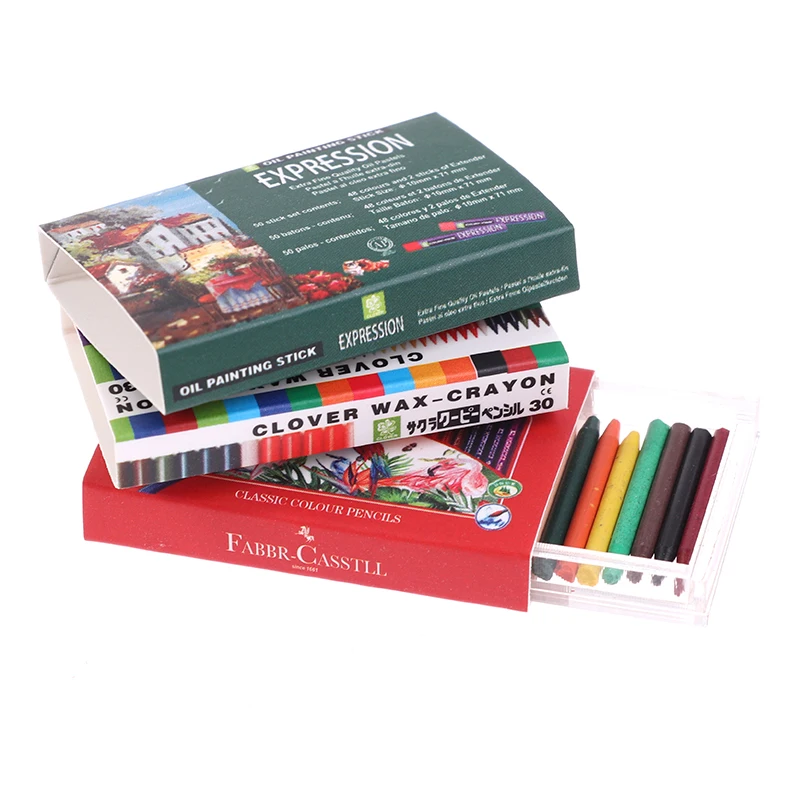 

1Set 1/6 Scale Mini Dollhouse Miniature Crayon for Doll House Accessories