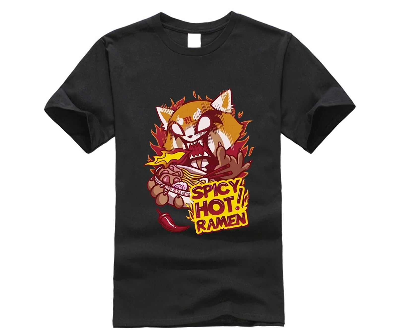 Aggretsuko пряный комфорт еда Мужская футболка мультфильм печати короткий рукав