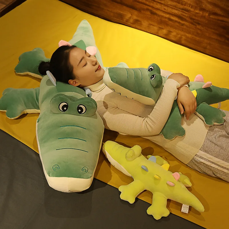 

Nice Cute Big Size Lying Crocodile Plush Pillow Mat Plush Crocodile Soft Stuffed Animal Toy Cartoon Plush Dolls Kids Girl Gift