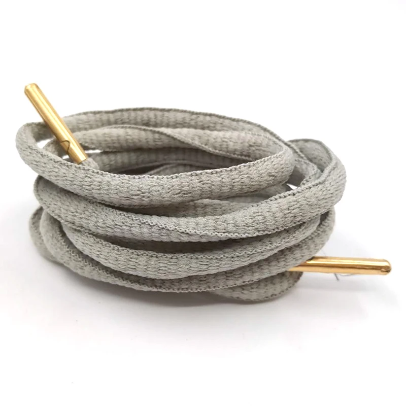 02gray Gold Аксессуары для обуви, шнурки для обуви, белые, круглые, мужские, плоские, замочки, Круглые, Сникеры, кружева, офсетные, кордон, 4 цвета, металлическая головка - Цвет: 02gray Gold