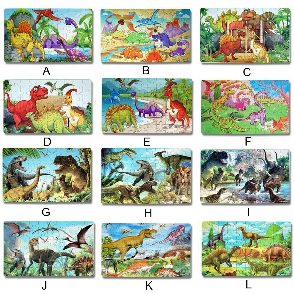 

Dinosaur Puzzle Wooden Puzzles 60 Pieces Puzzles for Kids 3 Years+Dino Toys Boy montessori Family Interactive toys Kids Gift
