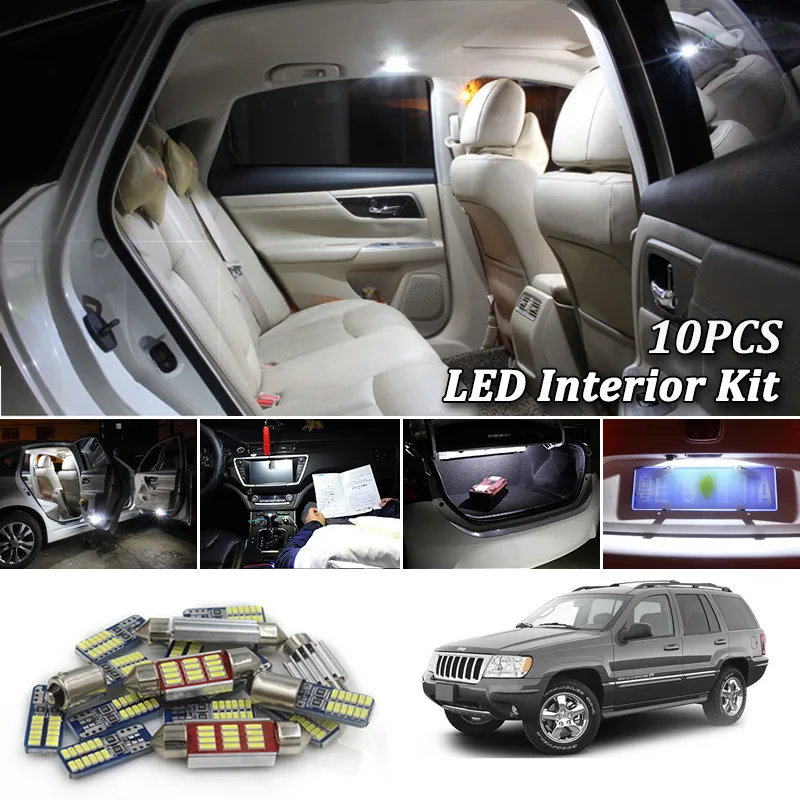 10 шт. белые светодиодные с Canbus автомобильные интерьерные огни обновленный