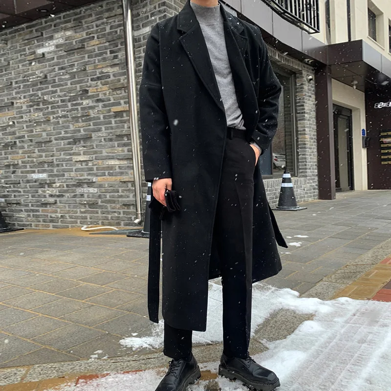 

Зимнее хлопковое утепленное шерстяное пальто Мужская свободная ветровка с открытыми плечами в Корейском стиле темпераментная трендовая к...