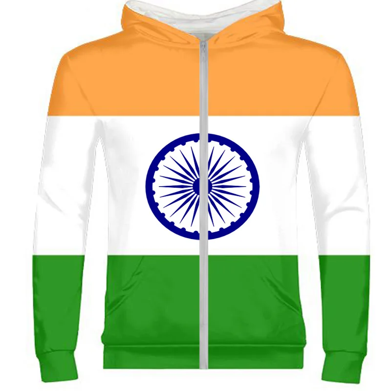 

INDIA male custom made name number ind zipper sweatshirt nation flag hindi country republic indian college print photo clothes