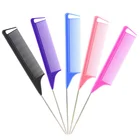 Горячая черная мелкозубная Расческа с металлическим штифтом Антистатические волосы стиль крысиный хвост гребень 220x28x4 мм краевая щетка парикмахерские волосы косметические инструменты для стайлинга