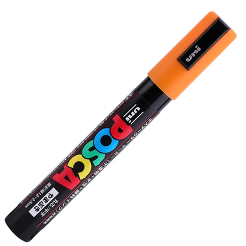 6/15 шт Uni Posca PC-5M Краска Маркер-средний Tip-1.8mm-2.5mm 17 цветов - Цвет: 6pcs Orange