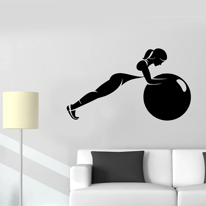 

Fitness Girl Wall Decal Training Sport Workout Door Window Vinyl Stickers Gym Yoga Room Interior Decor Bodybuilding Mural Q939