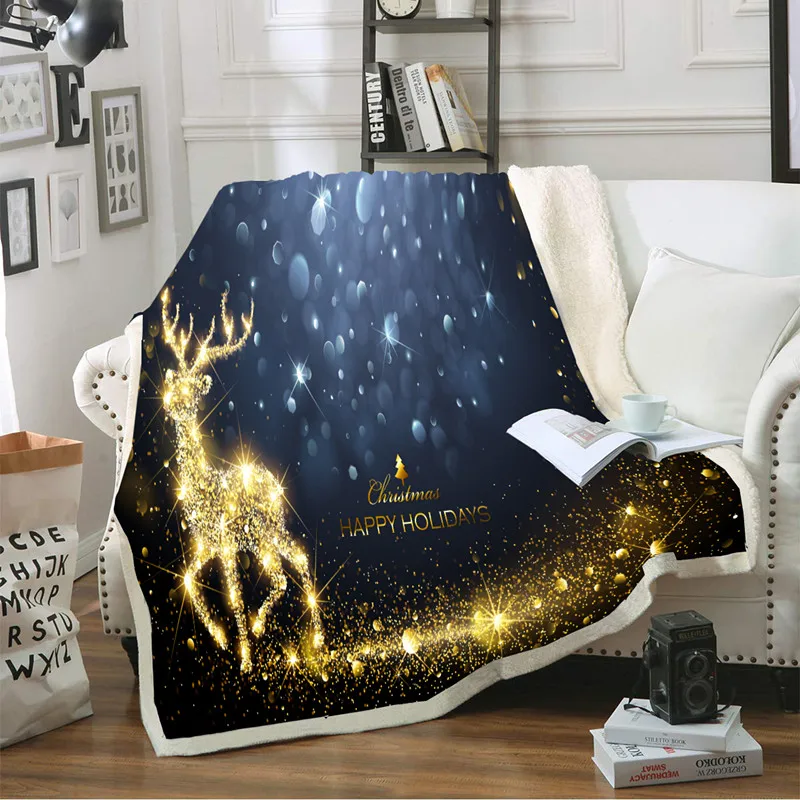 

Christmas new lamb cashmere blanket fleece blanket
