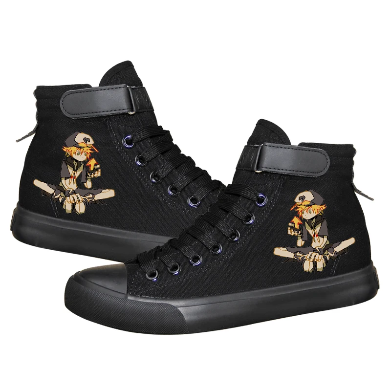 

Unisex Anime Aotu World King Grey Kalie Lemon Casual Ankle Canvas Shoes Hook Loop Flat plimsolls duck shoes Sneakers