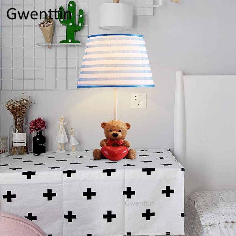 Современные настольные лампы с животными светодиодные подставки тканевые