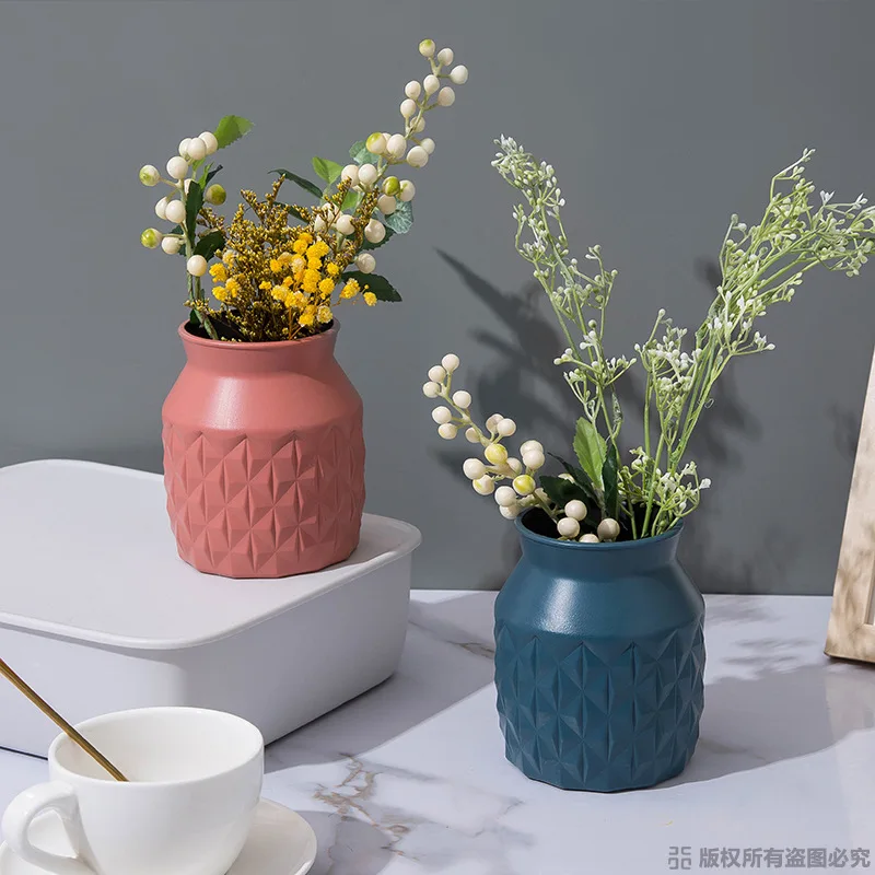 

Home Decoration Plastic Vase European Anti-Ceramic Vase Wedding Decoration Would Not Fall Artificial Flower Hydroponic Plant