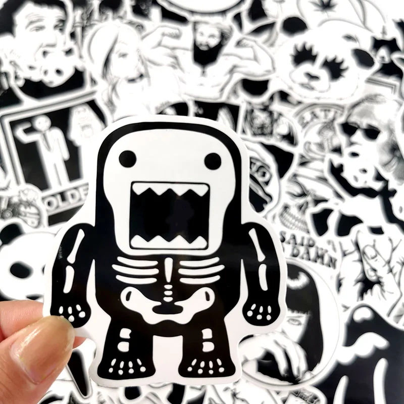 

10/30/60pcs/Pack Black And White Stickers Animal Stickers For Laptop Luggage Motorcycle Phone Skateboard Kids Sticker Toys