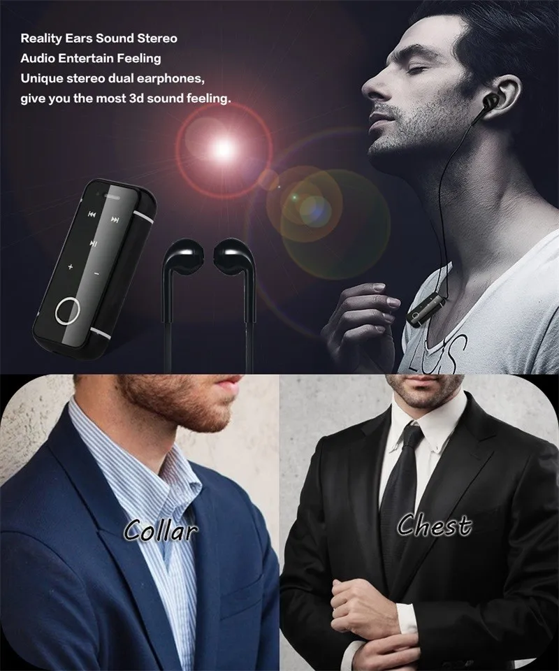 I6s мини беспроводная Bluetooth гарнитура Heahphone спортивные музыкальные наушники стерео наушник воротник клип громкой связи с микрофоном наушник