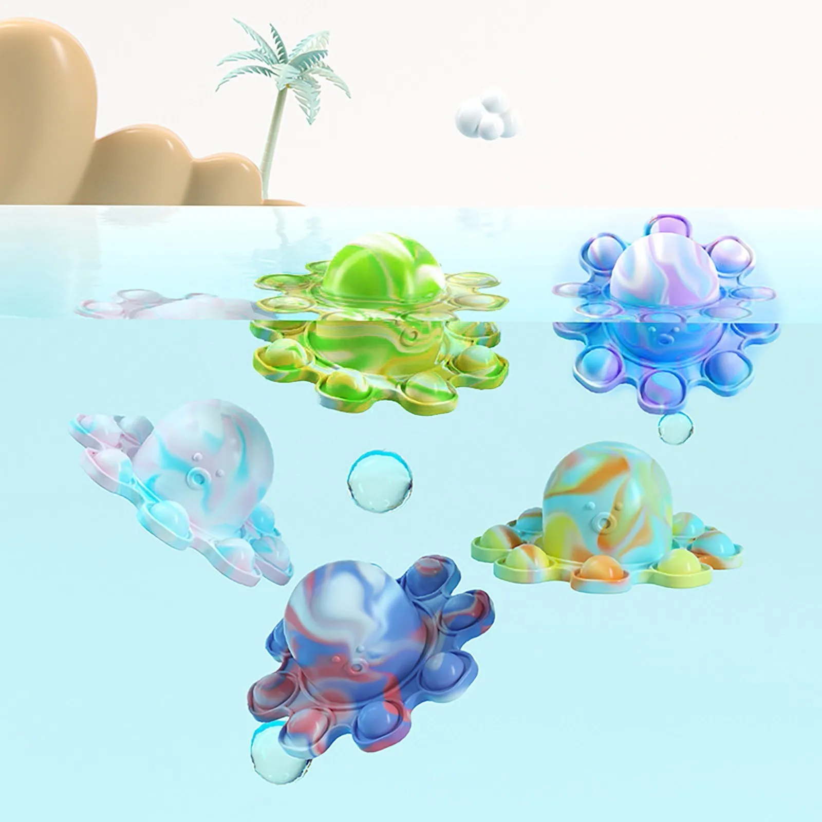 

Fidget Relieve Stress Toys Rainbow Push Bubble Antistress Toys Children Sensory Toy To Relieve Autism Gift Key Chain антистресс