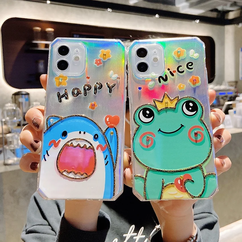 

For Huawei Nova8 Pro Case Cute Korean Cartoon Laser Paper Phone Cases For Huawei Nova7 SE Pro Nova 6 5 Luxury Aurora Cover