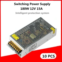 dhl 10pcs 180w 12v 15a switching power supply led driver ac 100 240v led light strip display monitor lighting transformer