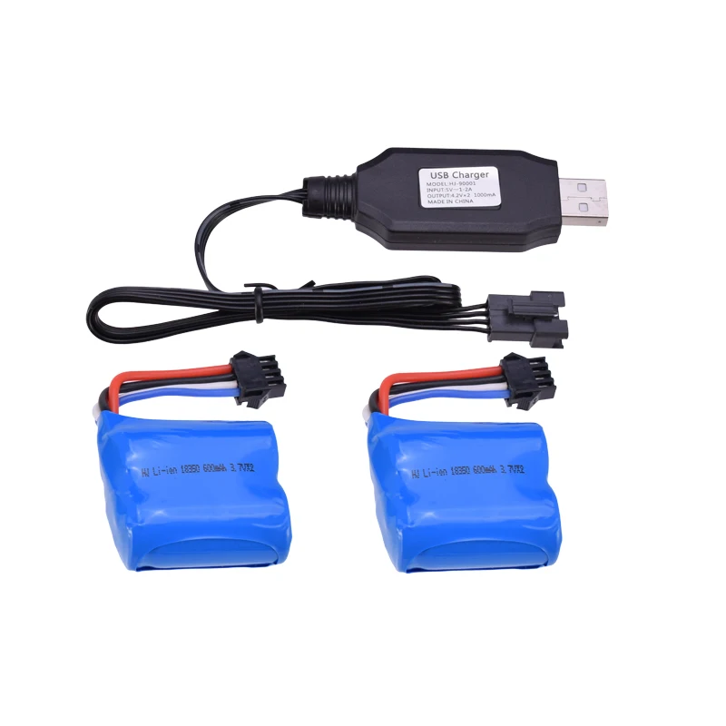 2шт 3 7 V 600Mah литий ионный аккумулятор с 4P вилкой/USB зарядным устройством для UDI001 2 4G