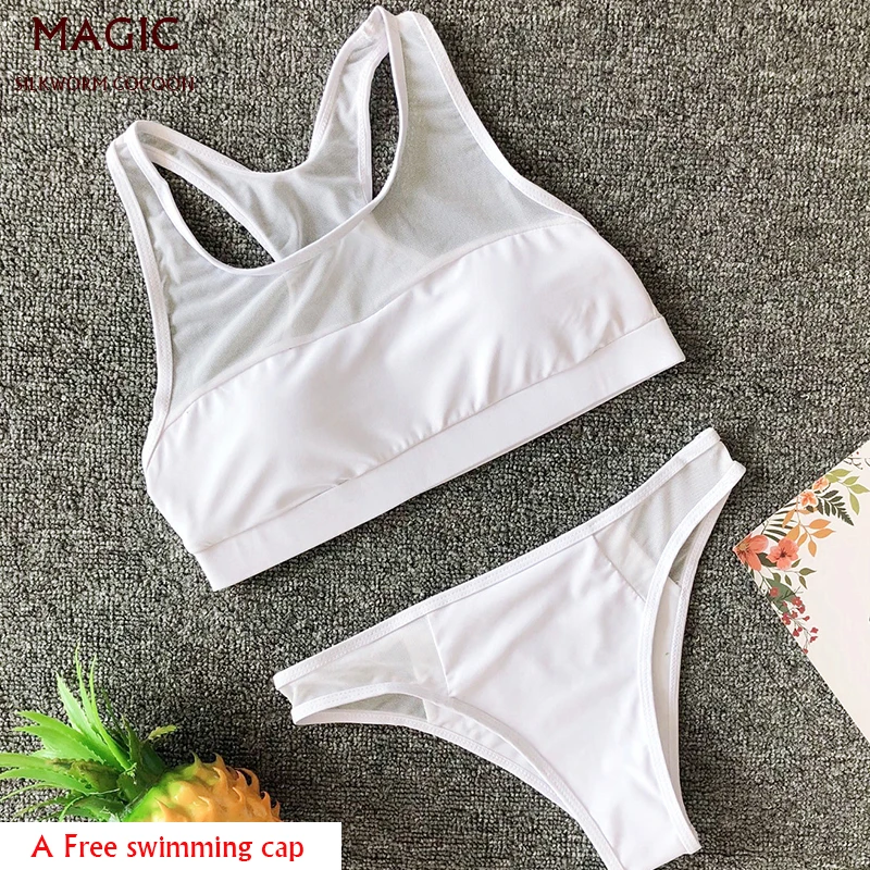 Жилет сетки комплект бикини сексуальный Одноцветный купальник с низкой талией