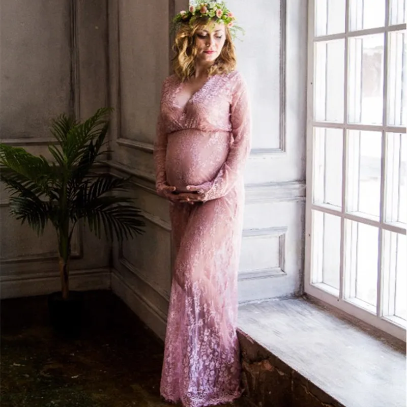 2016 материнства фотографии реквизит макси Материнства платье Кружева Платье