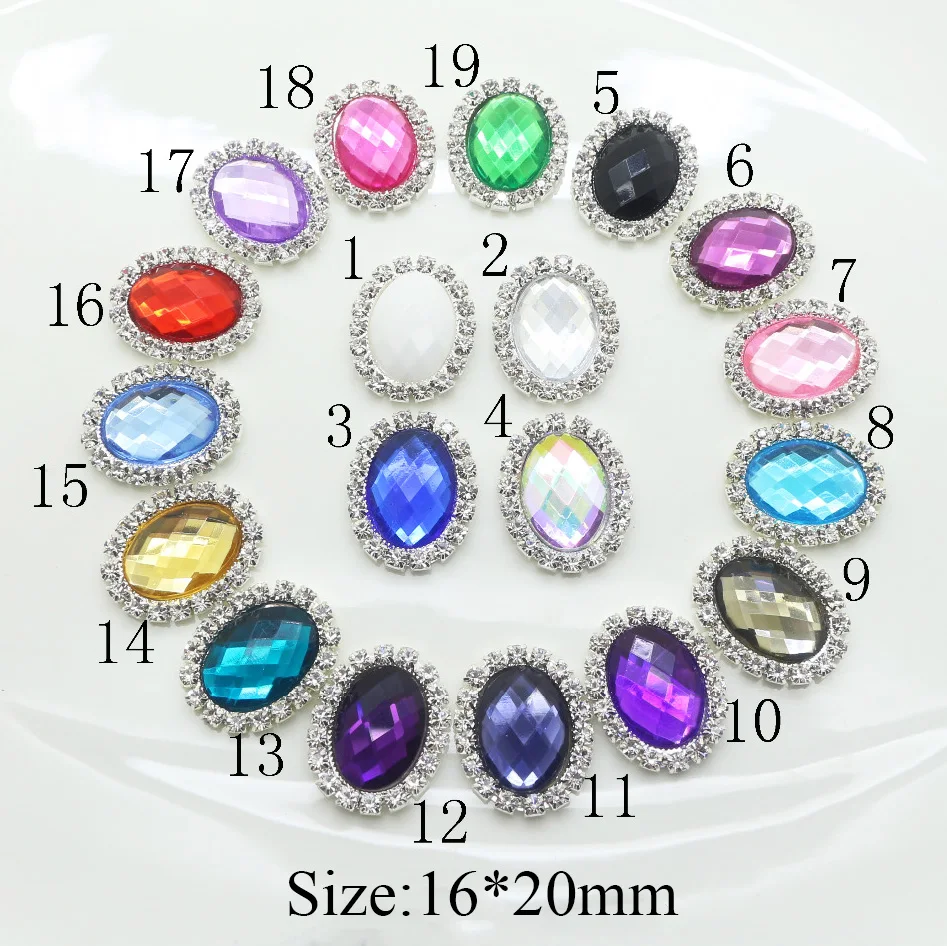 

Factory Outlet 10pcs 16 * 20mm Oval Diy jewelry Accessories Rhinestone Plate Wedding Invitation Clothing Accessories