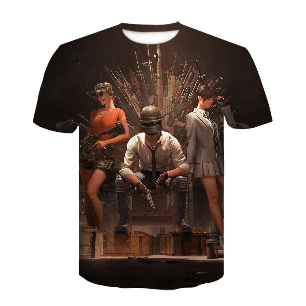 Футболка Мужская/женская с 3D принтом игры PUBG модная тенниска короткими рукавами