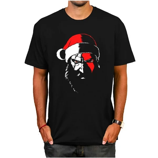 

santa klaus Men's White Slim Fit T-Shirts Vintage T Shirts Men Clothing Top Tees