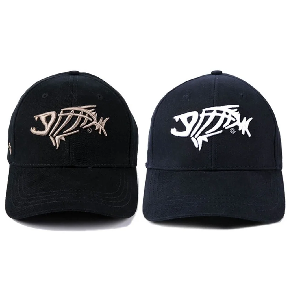 

Outdoor fishing baseball caps men women Casual Snap back Hat Fish Bones Embroidered Leisure Street Wear Sunscreen