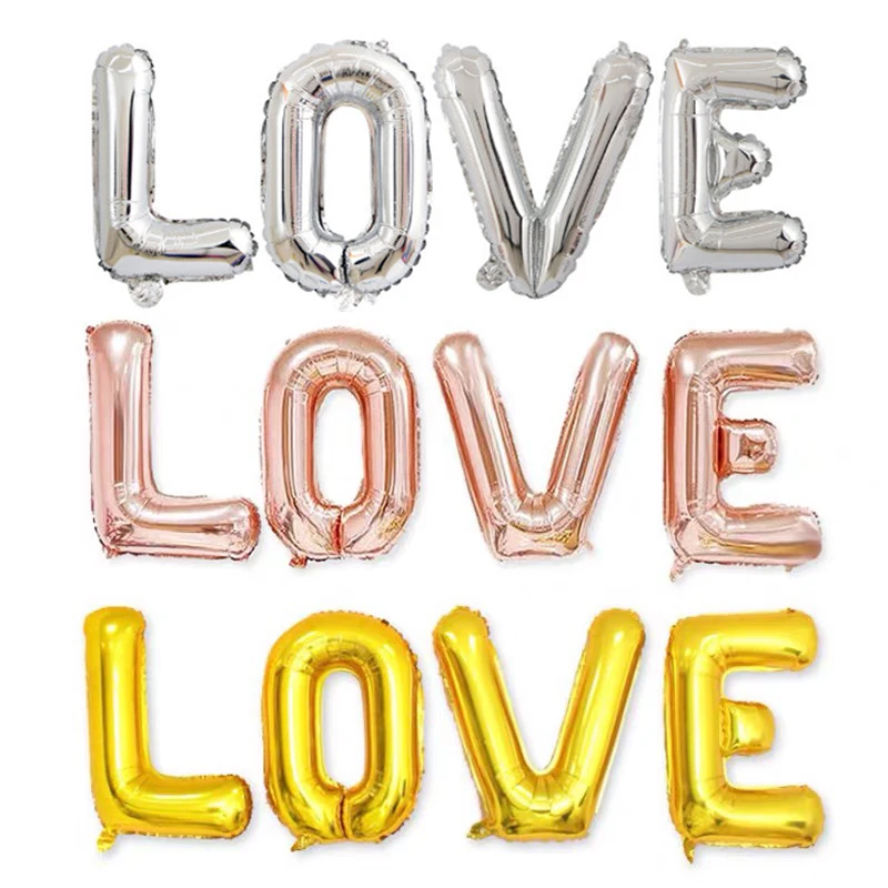 Гигантские фольгированные шары с надписью LOVE 32 дюйма 1 комплект|Украшения своими