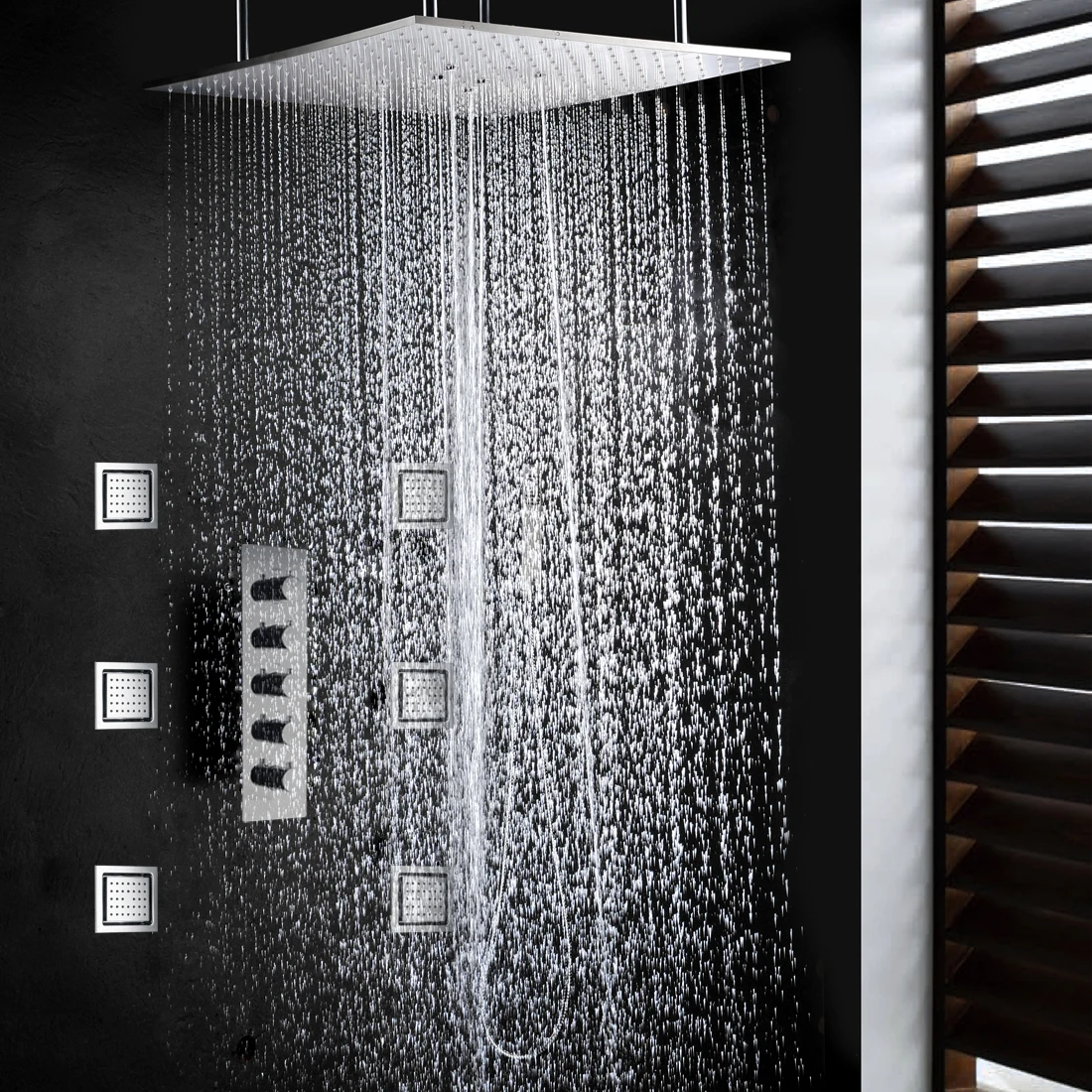 DULABRAHE Thermostatic Bathroom Shower Faucet Set Concealed Mixer System Bath 20 Inch Ceiling Rain Head | Обустройство дома