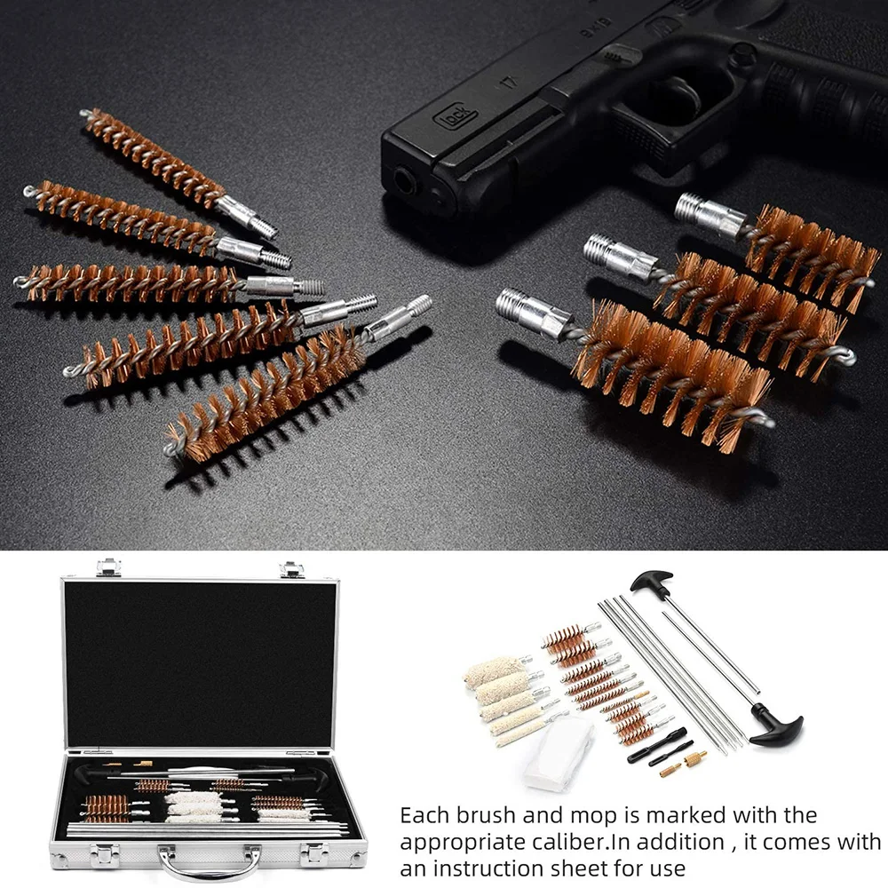 

Gun Cleaning Kit Cleaning Brushes Cloth Jags Rods Adapters Portable Case for Caliber Guns Rifle Shotgun Handgun Pistol