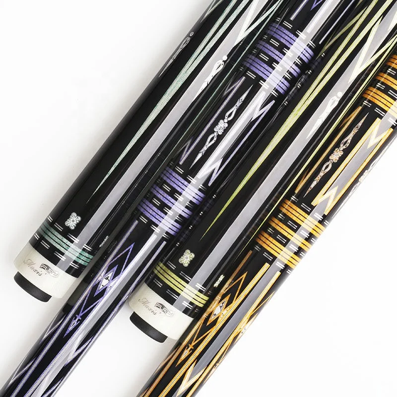 

58''length LC series pool cue stick Canadian maple shaft 13mm tip center joint fashionable digital decal bare wrap billiard