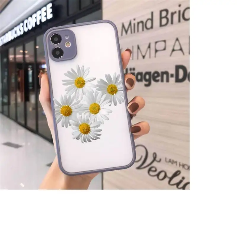 

Flower daisy Phone Cases Matte For iPhone 12 Mini 11 Pro XR XS Max 7 8 Plus X Hard PC Back Cover