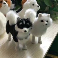 cute husky plush toy simulated dog stuffed soft animal samoye model home decor crafts photo props kids birthday gift