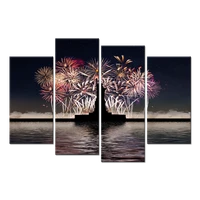 4 pieces beautiful fireworks home decor posters statue of liberty print canvas art modern style picture living room wall art