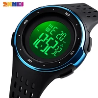skmei sports watches for man waterproof digital mens wristwatches pu soft band chrono hour clock male reloj hombre 1537