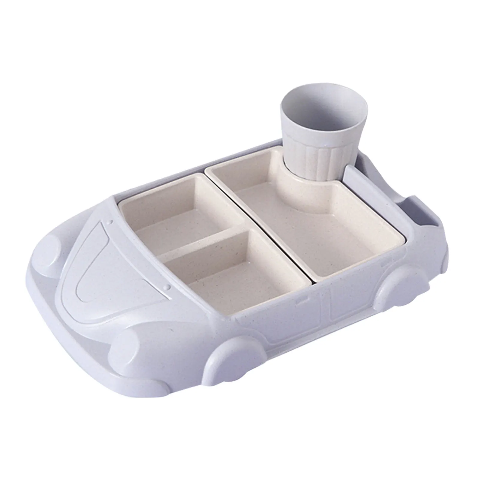 

Тарелка для еды в форме автомобиля, детский поднос из бамбукового волокна, элегантная кухонная посуда с мультяшным рисунком