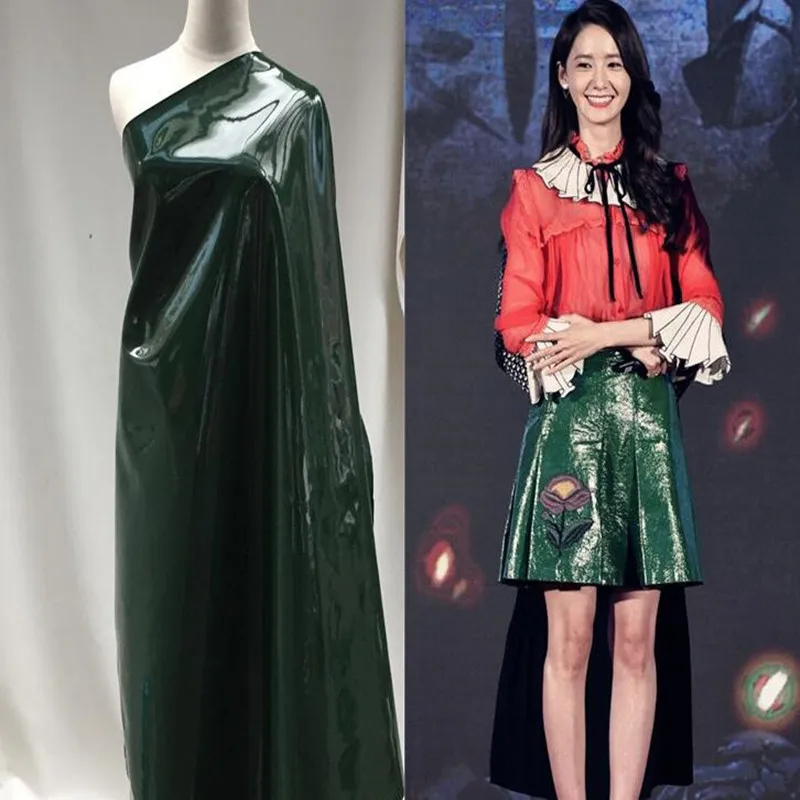 Зеленая замша металлик искусственная кожа ткань платье пальто лакированный