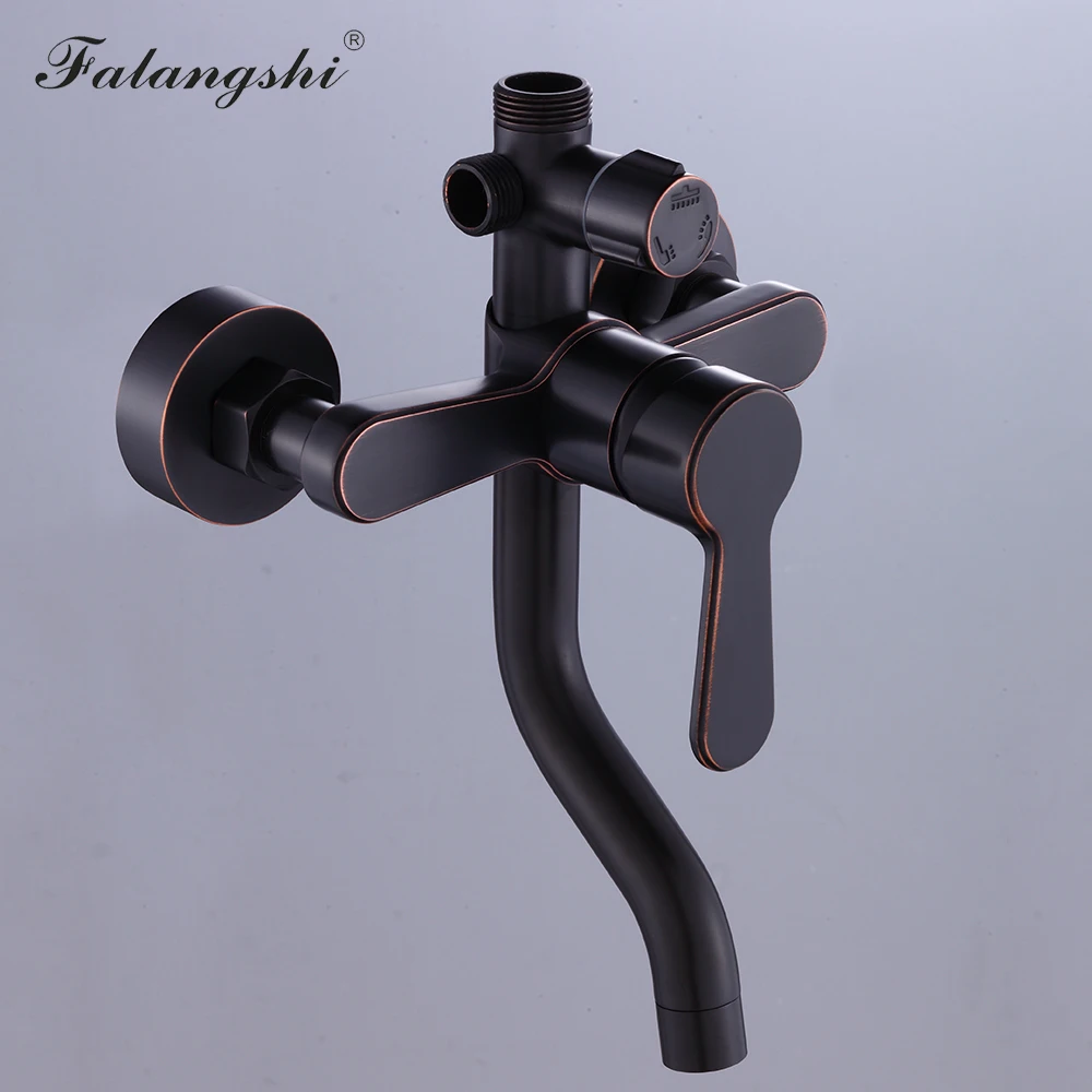 Falangshi Набор смесителей для ванной комнаты черная бронза смеситель горячего и