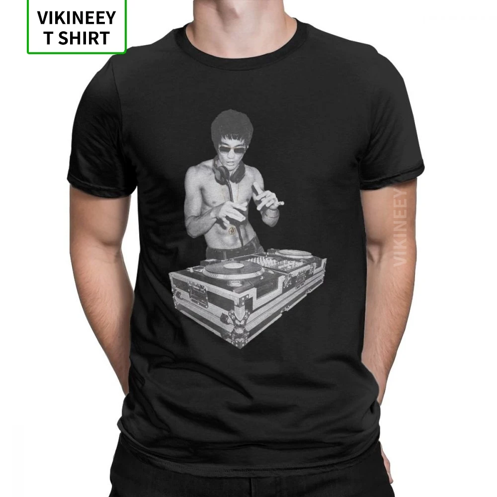 

DJ Lee Bruce Lee T Shirt Men's Cotton Leisure T-Shirts Dragon Movie Kung Fu Brusli Karate China Tee Shirt Fun Top Clothes