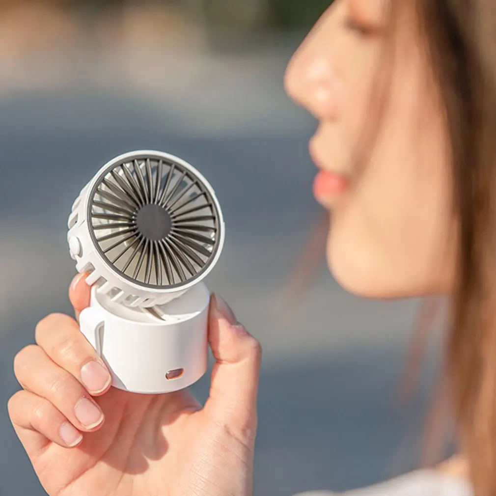 

Usb Desk Fan Hanging Neck Three Gear Wind Speed With Strong Wind Quiet Operation Rotation Mini Fan For Office Bedroom