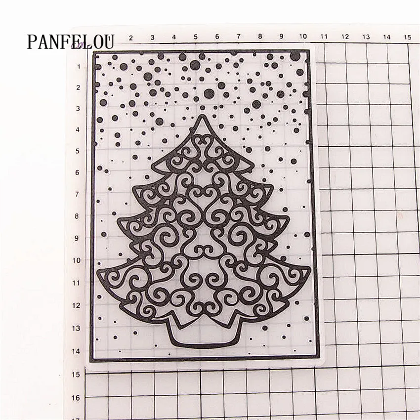 PANFELOU 10 5*14 8 тиснение снежное дерево папки пластиковые Скрапбукинг DIY шаблон