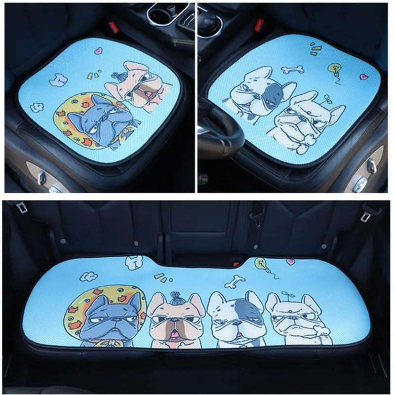 

3pcs/set Flax Breathable Non Slip Car Seat Cover Wholesale Car Cushion Creative Linen Four Seasons Car Cushion Cute Cartoon
