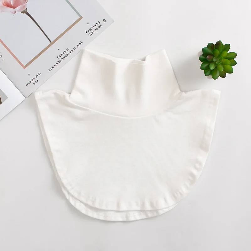 

Women Stand Fake Collars Striped Solid Color High Neck Detachable Collar for Sweater Blouse Tops Turtleneck False Collars