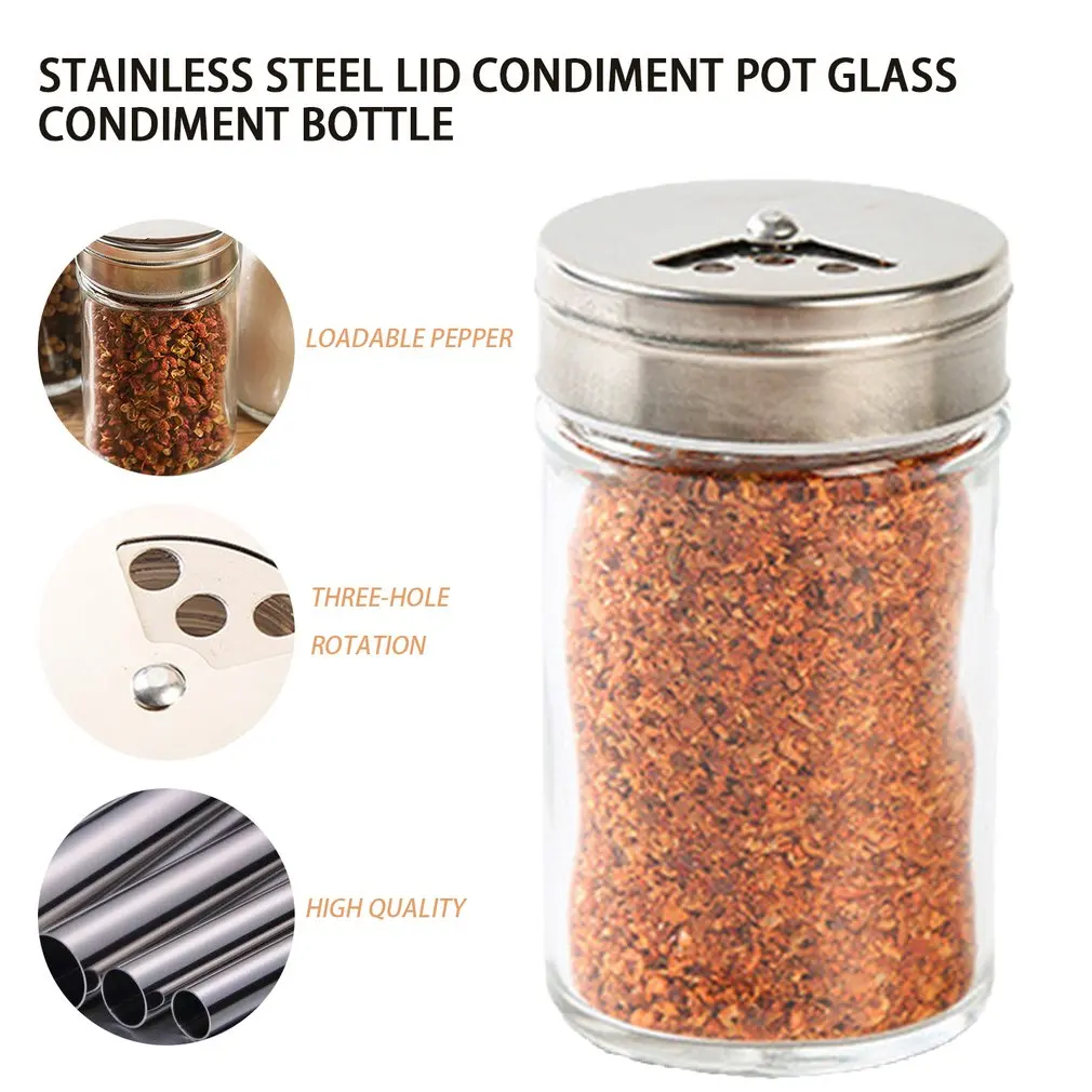 2017 нержавеющая сталь крышка горшок для приправ бутылка стеклянные кухонные