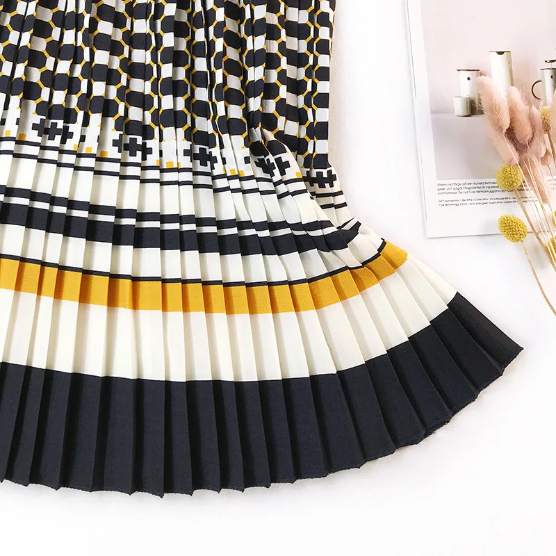 Винтажная трапециевидная юбка в Корейском стиле Женская Длинная летняя новый