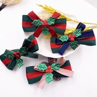 colorful 32mm68mm rainbow satin ribbon bow wedding applique patchs diy headwear christmas tree accessories decor craft xx06