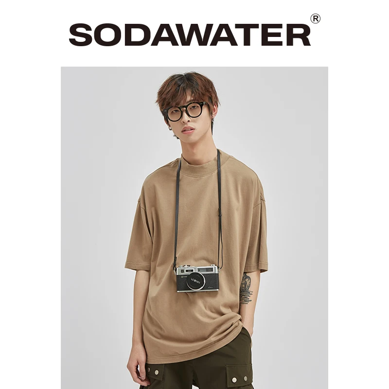 SODAWATER Summer Solid Men Casual T-shirt 100% Cotton O-Neck Short Sleeve T shirt Harajuku T-shirts White Tshirt 1188S20 | Мужская