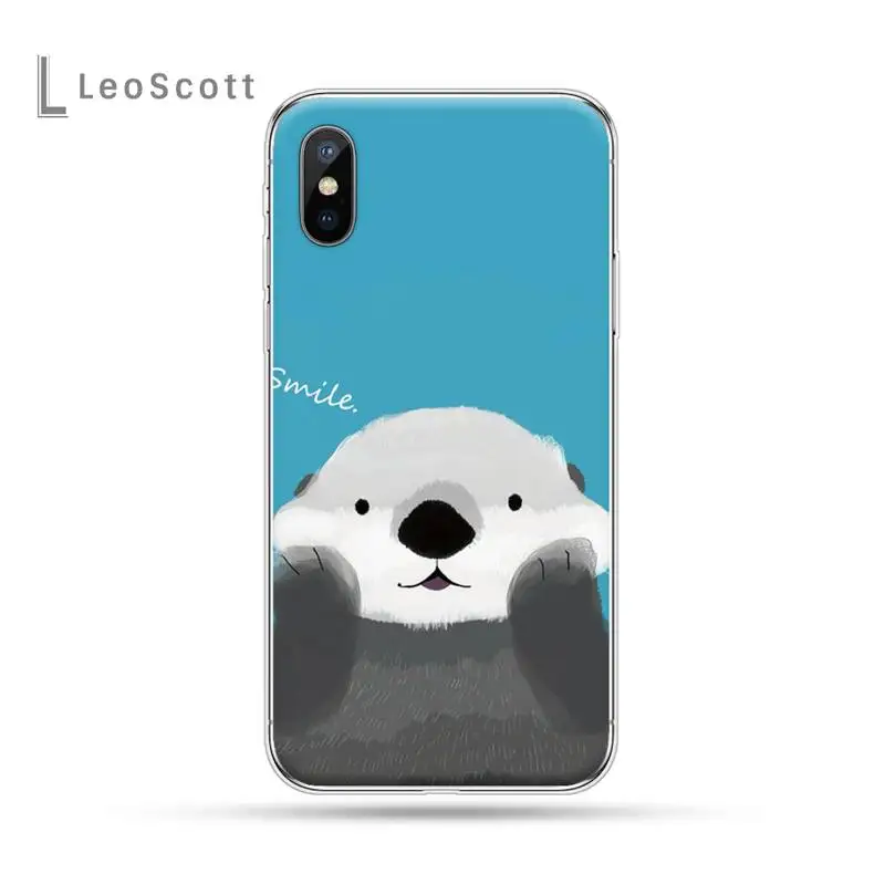 

otter cute Animal pattern luxury Phone Case coque For iphone 12 5 5s 5c se 6 6s 7 8 plus x xs xr 11 pro max Anti-fall capa