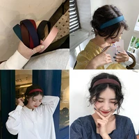 2021 female bezel head padded headband for women solid thick hair hoop headband cotton blends hair accessories for girl